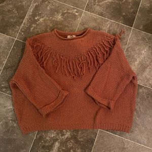 Rust Fringe Sweater
